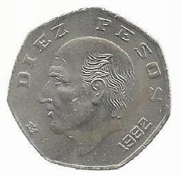 Mexico - 10 Pesos 1982 (Km# 477.2)