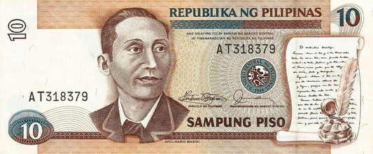 Filipinas - 10 Piso 1985-1994 (# 169a)