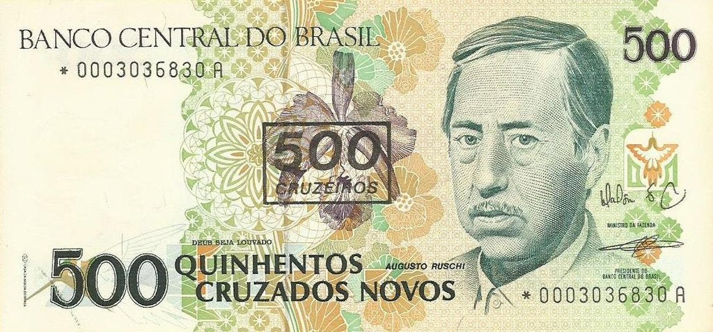 Brasil - 500 Cruzeiros 1990 (# 226b) Substituição