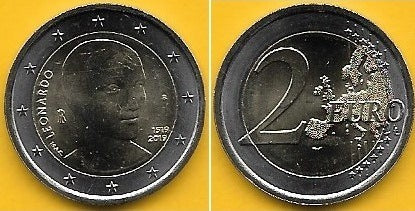 Itália - 2 Euro 2019 (Km# ..) Leonardo da Vinci