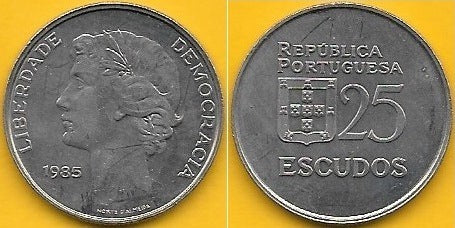 Portugal - 25$00 1985 (Km# 610)