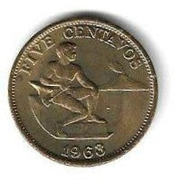 Filipinas - 5 Centavos 1963 (Km# 187)