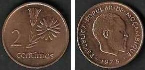 Moçambique - 2 Centimos Metical 1975 (Km# 91)