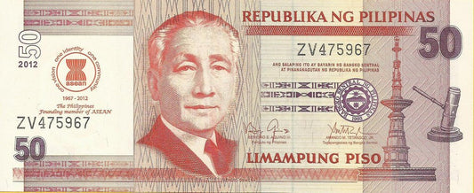 Filipinas - 50 Piso 2012 (# 211a) 45º Anivº Relacoes Externas