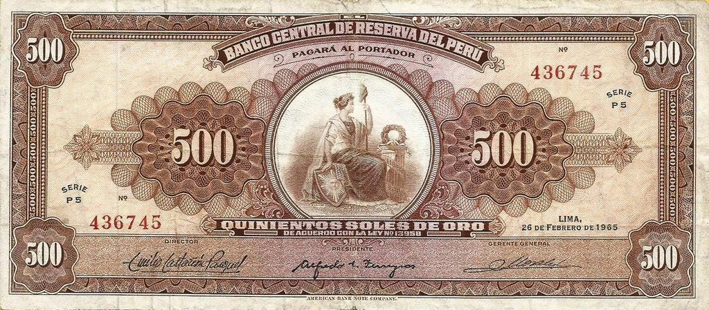 Peru - 500 Soles Ouro 1965 (# 91)