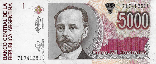 Argentina - 5000 Australes 1991 (# 334a)