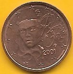 França - 2 Centimos 2001 (Km# 1283)