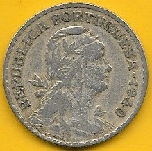 Portugal - 1$00 1940 (Km# 578)