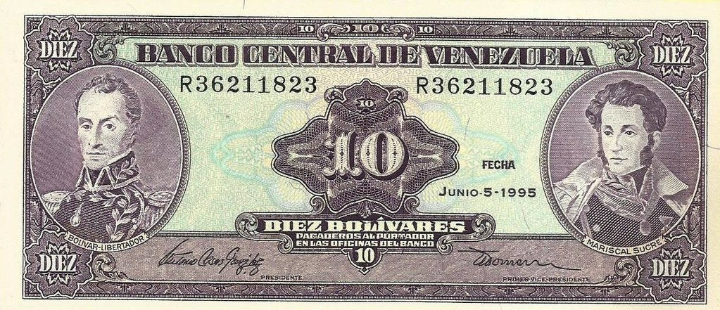 Venezuela - 10 Bolivares 1995 (# 61d)