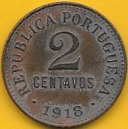 Portugal - 2 Centavos 1918 (Km# 568)