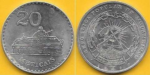 Moçambique - 20 Meticais 1986 (Km# 103a)