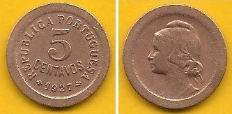 Portugal - 5 Centavos 1927 (Km# 572)