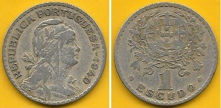 Portugal - 1$00 1940 (Km# 578)