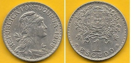 Portugal - 1$00 1968 (Km# 578)