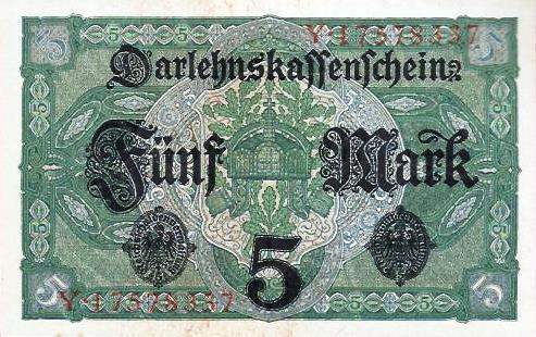 Alemanha - 5 Marcos 1917 (# 56b)