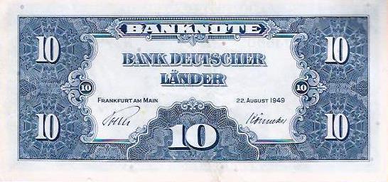 Alemanha - 10 Marcos 1949 (# 16a)