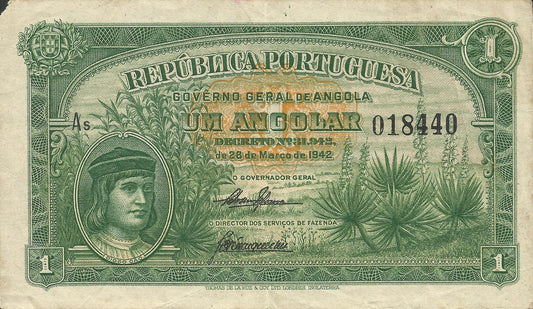 Angola  - 1 Angolar 1942 (# 68)
