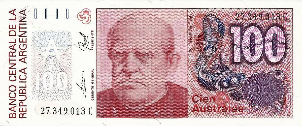 Argentina - 100 Australes 1990 (# 327c)
