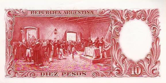 Argentina - 10 Pesos 1959 (# 270b)