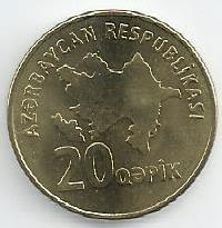 Azerbaijão - 20 Qapik 2006 (Km# 43)