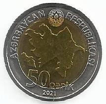 Azerbaijão - 50 Qapik 2021 (Km# ..)