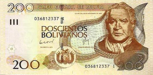 Bolivia - 200 Bolivianos 1986 (# 242)