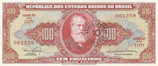 Brasil - 100 Cruzeiros 1967 (# 185b)