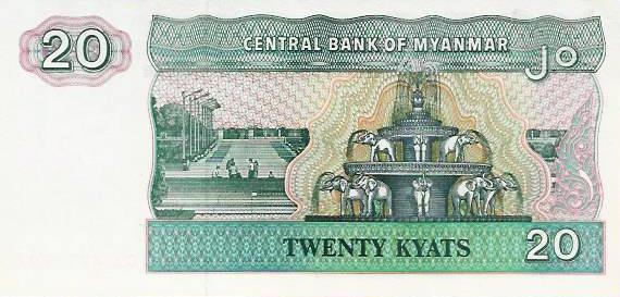 Burma - 20 Kyats 1994 (# 72)