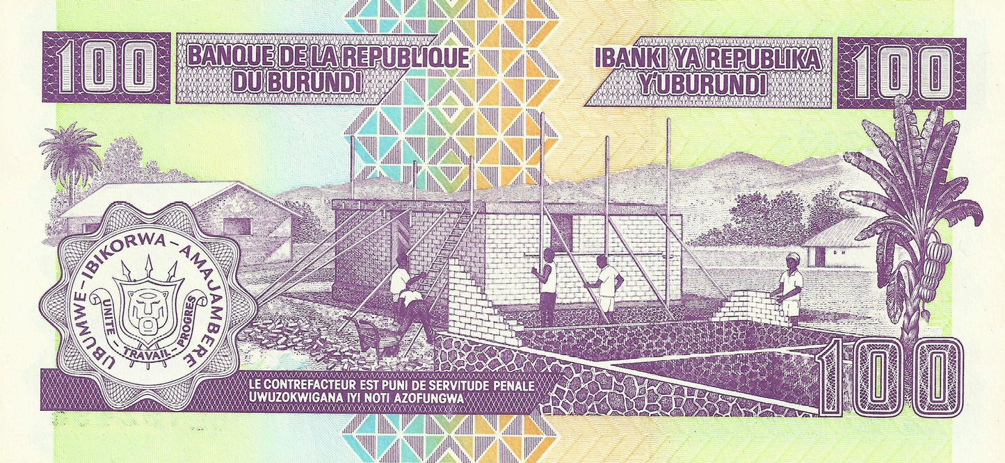 Burundi - 100 Francos 2001 (# 37c)