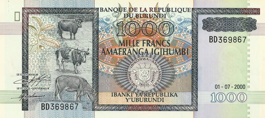 Burundi - 1000 Francos 2000 (# 39c)