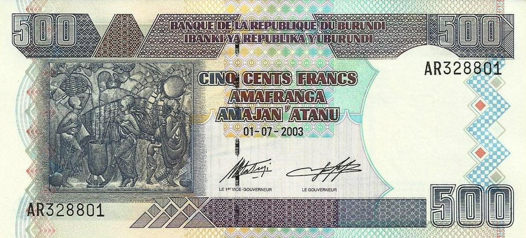 Burundi - 500 Francos 2003 (# 38c)