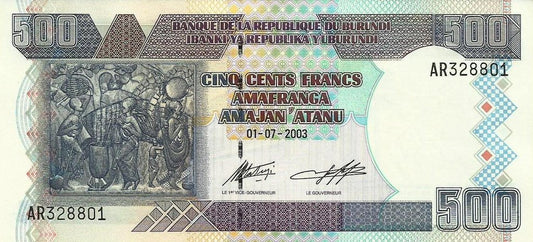 Burundi - 500 Francos 2003 (# 38c)