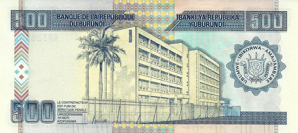 Burundi - 500 Francos 2003 (# 38c)