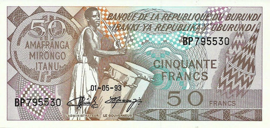 Burundi - 50 Francos 1993 (# 28c)