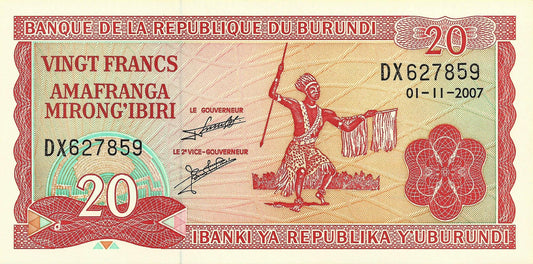 Burundi - 20 Francos 2007 (# 27d)