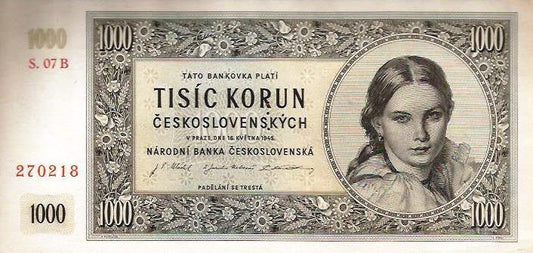 Checoslovaquia - 1000 Korun 1945 (# 74c)