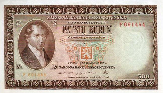 Checoslovaquia - 500 Korun 1946 (# 73s)