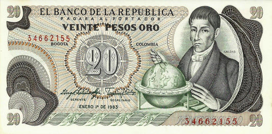 Colombia - 20 Pesos 1983 (# 409d)