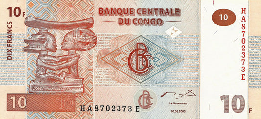 Congo - 10 Francos 2003 (# 93)