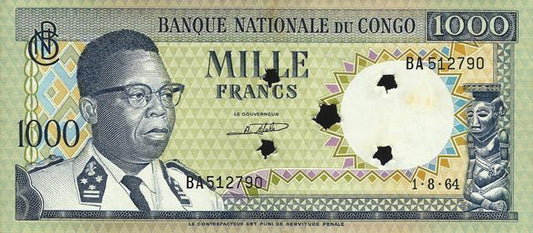 Congo - 1000 Francos 1964 (# 8a)