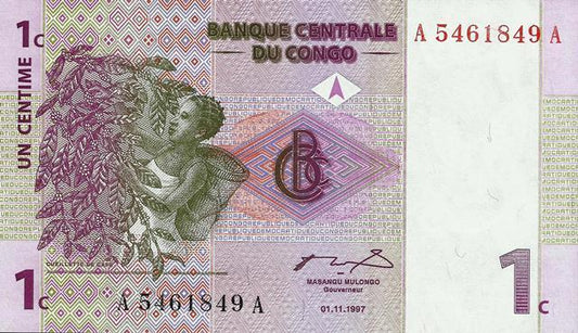 Congo - 1 Centimo 1997 (# 80a)