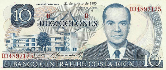 Costa Rica - 10 Colones 1985 (# 237a)