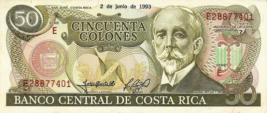 Costa Rica - 50 Colones 1993 (# 257a)