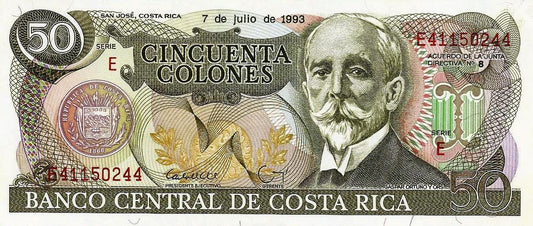 Costa Rica - 50 Colones 1993 (# 257a)