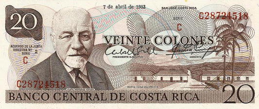 Costa Rica - 20 Colones 1983 (# 238c)
