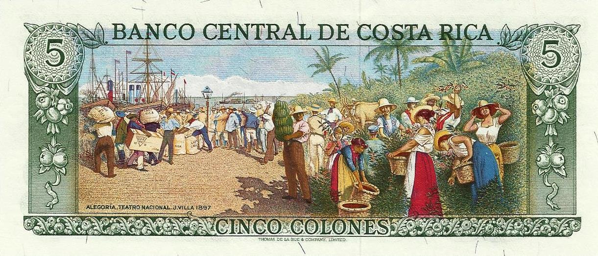 Costa Rica - 5 Colones 1975 (# 247)