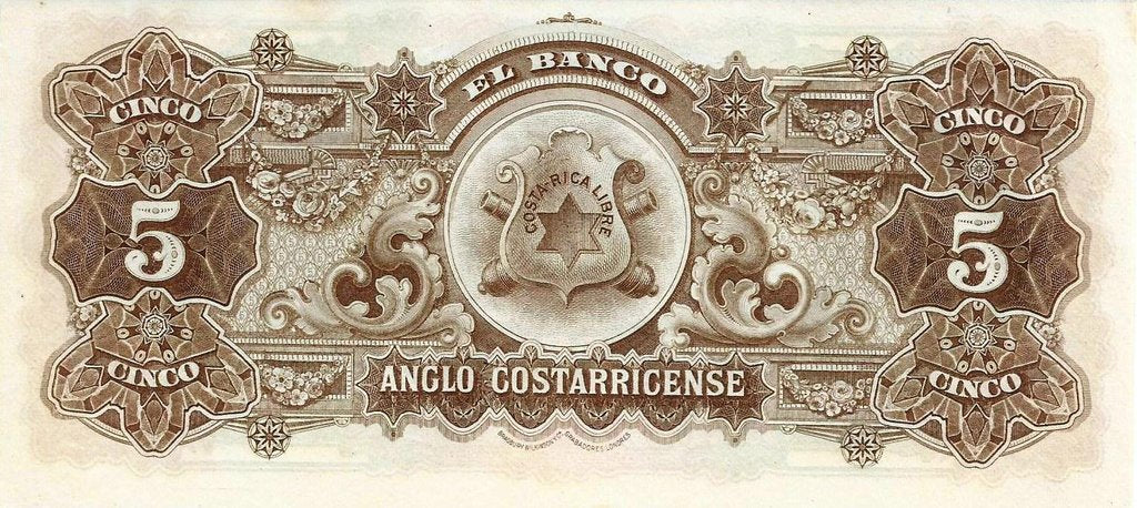 Costa Rica - 5 Colones 1903(17) (# S122r)