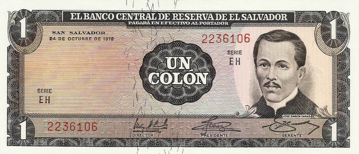 El Salvador - 1 Colon 1972 (# 115a)
