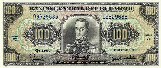 Equador - 100 Sucres 1990 (# 123)
