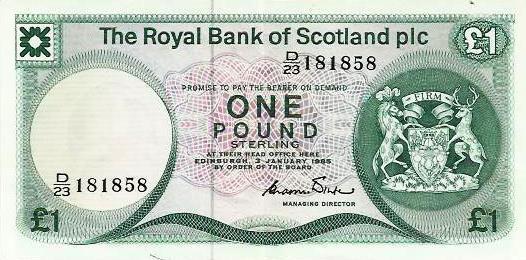 Escocia - 1 Libra 1985 (# 341b)